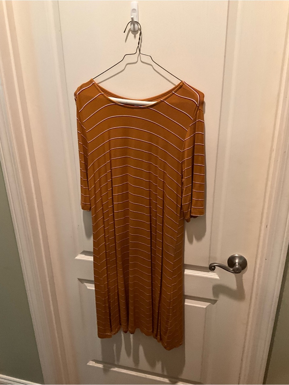 Old Navy Mustard Striped Midi Dress